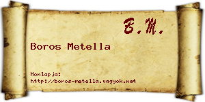 Boros Metella névjegykártya
